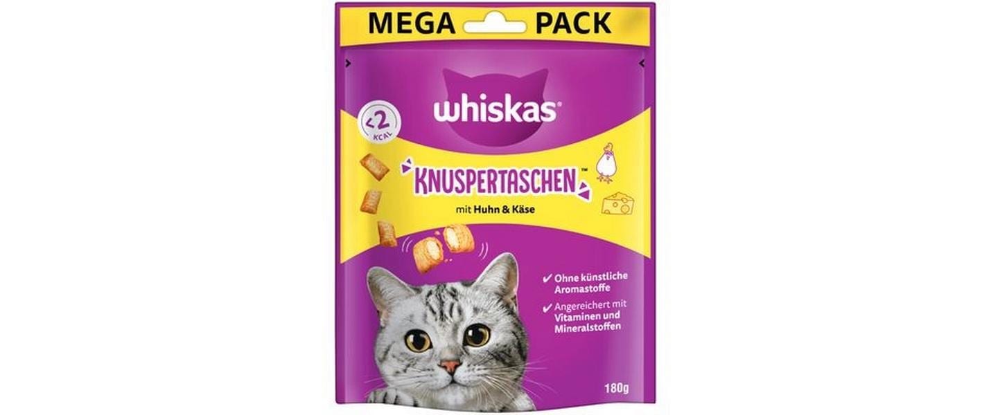 Katzen-Snack Temptations Huhn und Käse, 180gErgänzungsfuttermittel für Katzen