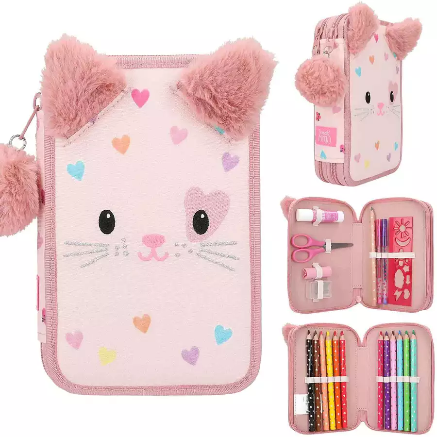 Depesche 2-Fach Federtasche KITTY LOVE Princess Mimi 19 x 12 x 5,5 cm rosa