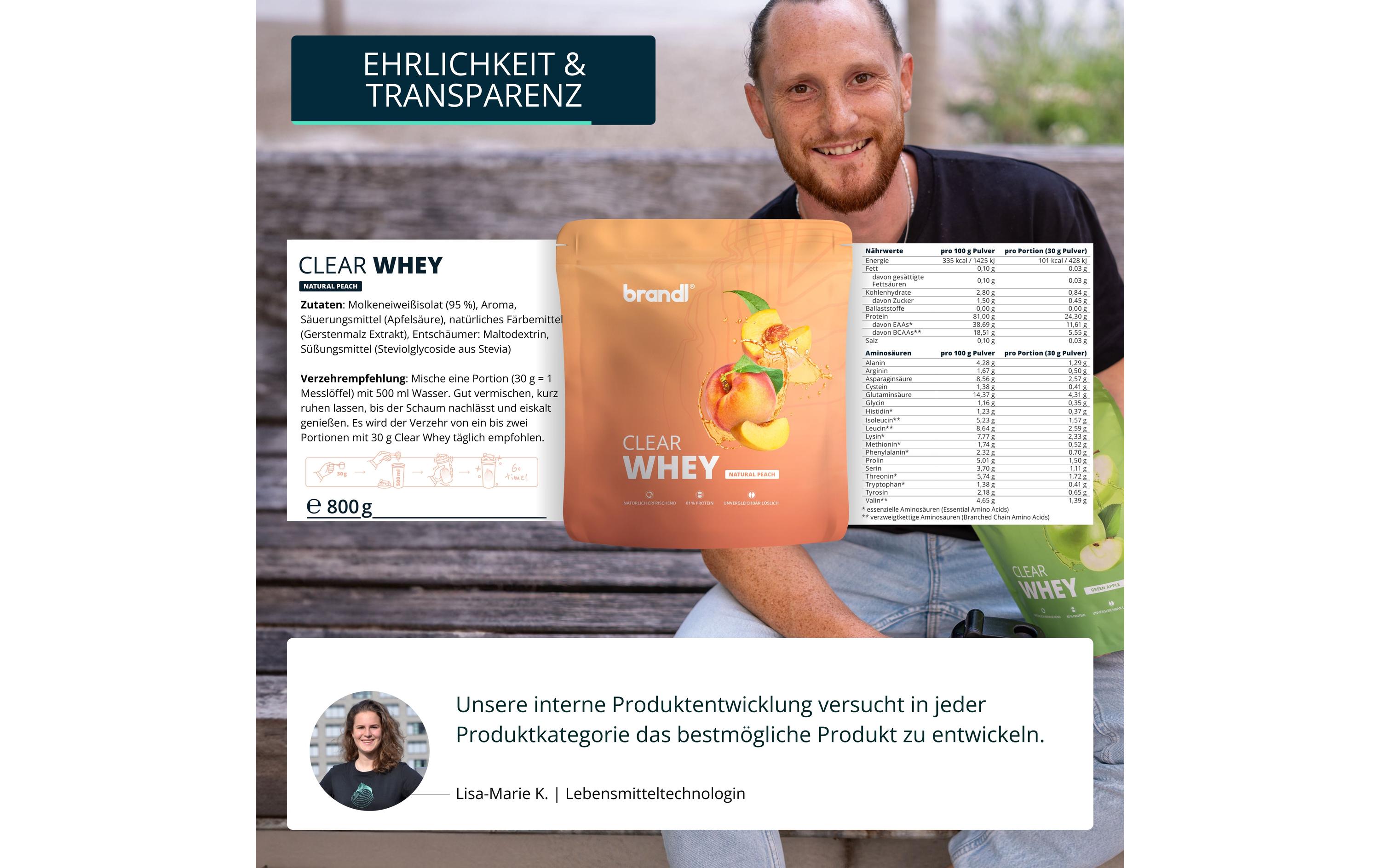 Pulver Clear Whey Pfirsich 800 gProtein-Pulver