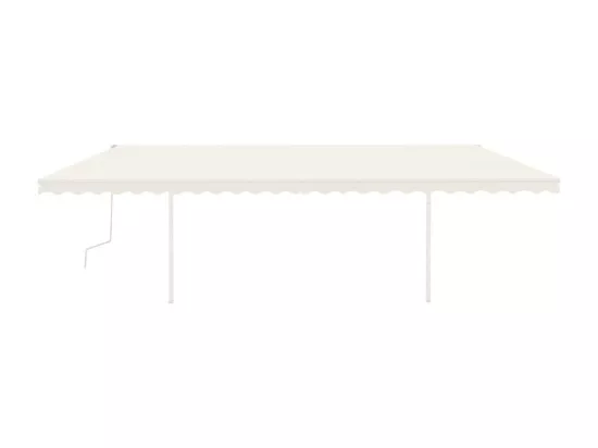 Auvent manuel rétractable avec poteaux 6x3 m Crème