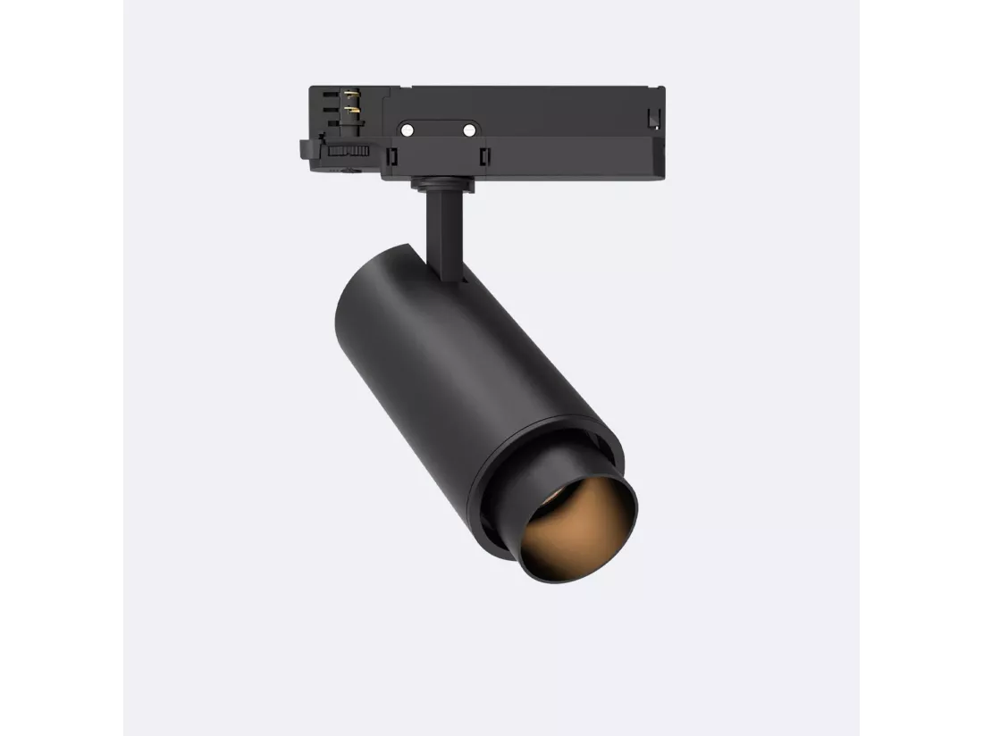 Spot LED Fasano Cylindre 30W pour Rail Triphasé Dimmable DALI Noir 2700K Blanc chaud