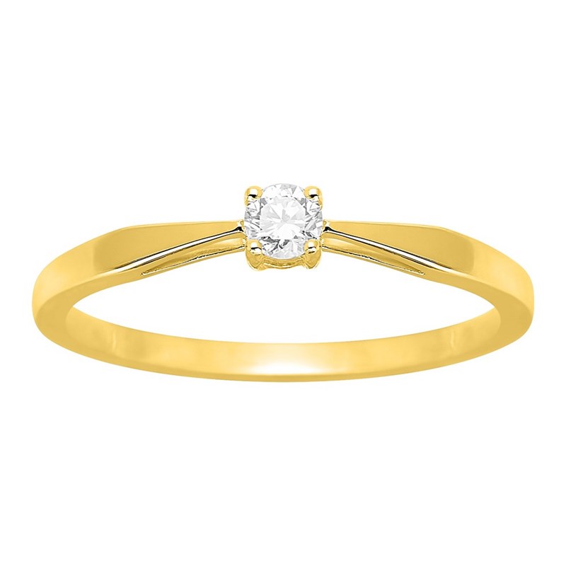 Solitaire Diamant 0.10CT - Or Jaune 18 carats
