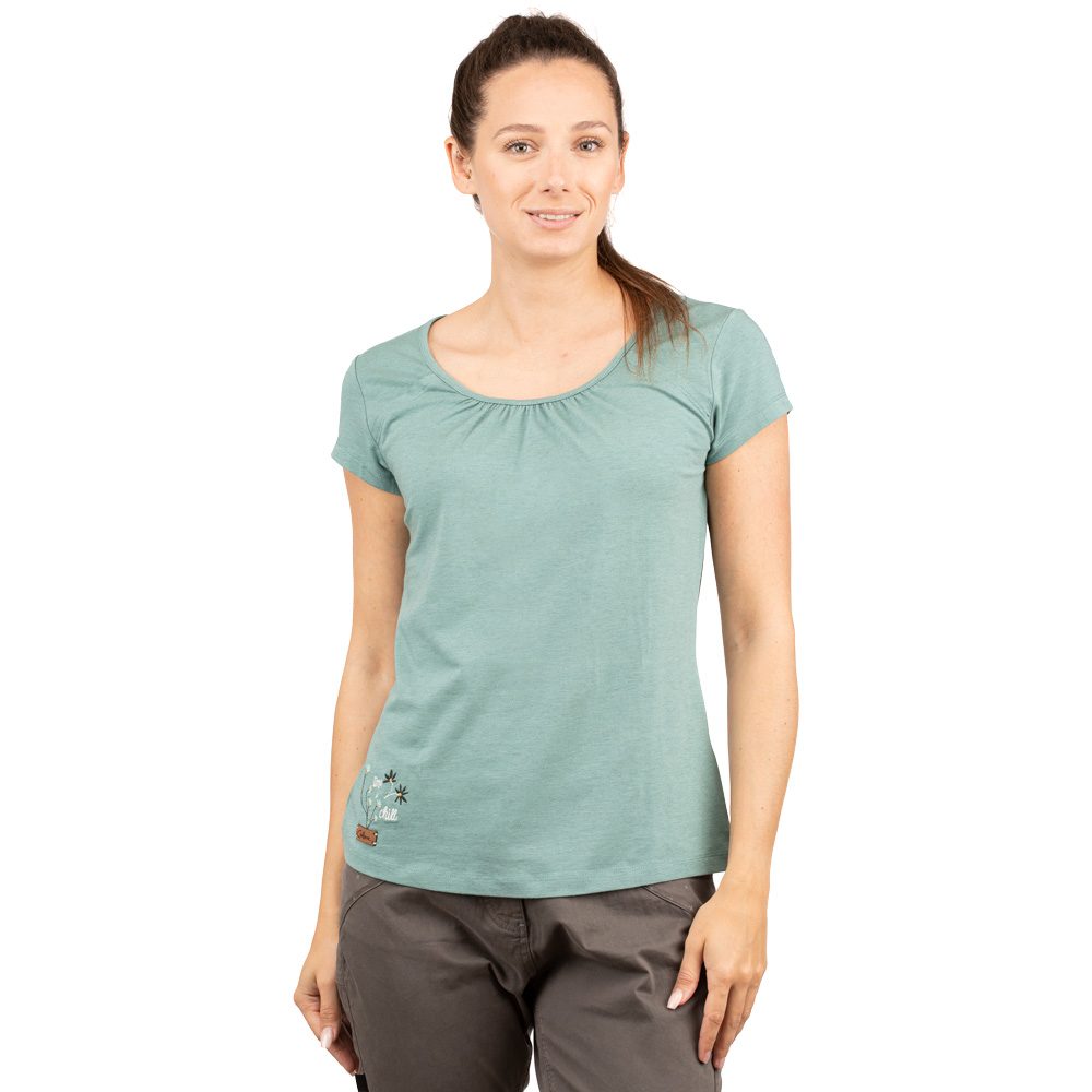 Chillaz Hide the Best Time To Chill Flower T-Shirt Damen green melange
