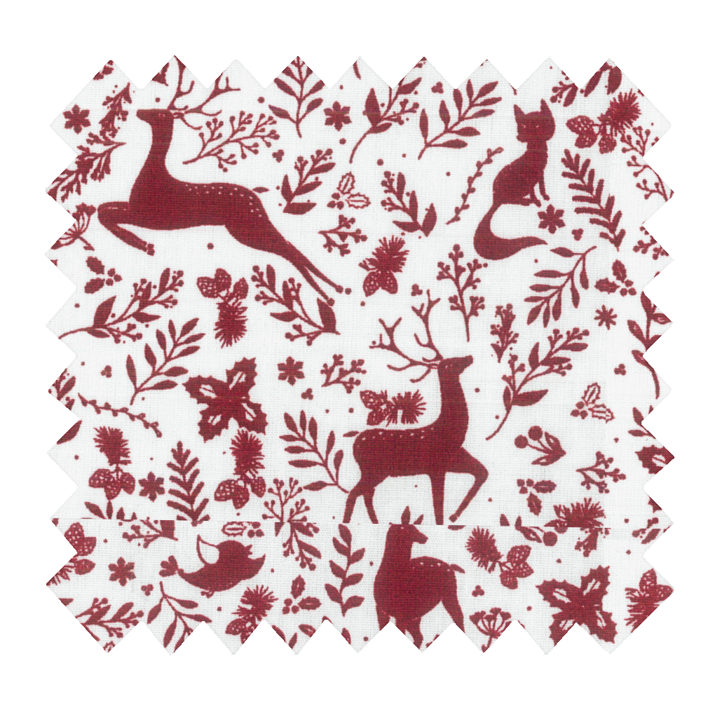Tissu Coton Au Mètre Cerf Rouge Ex1100