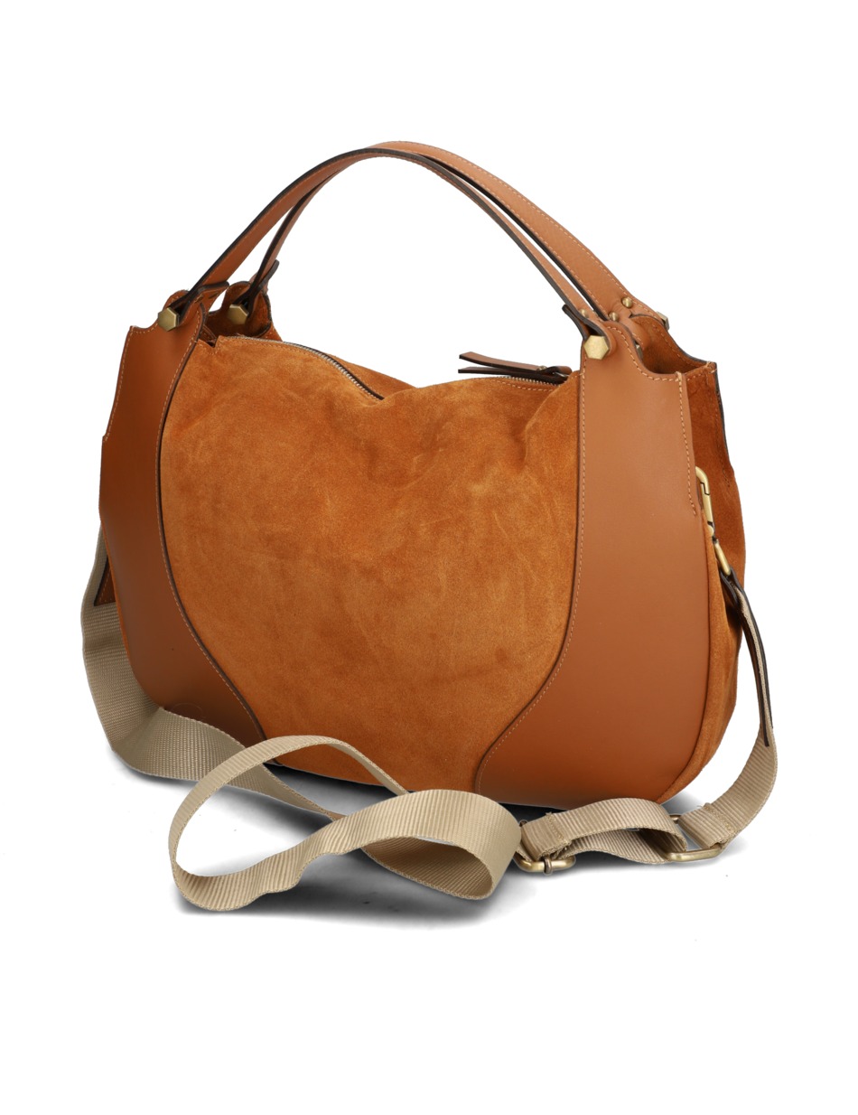 Lederkombination Hobo Bag