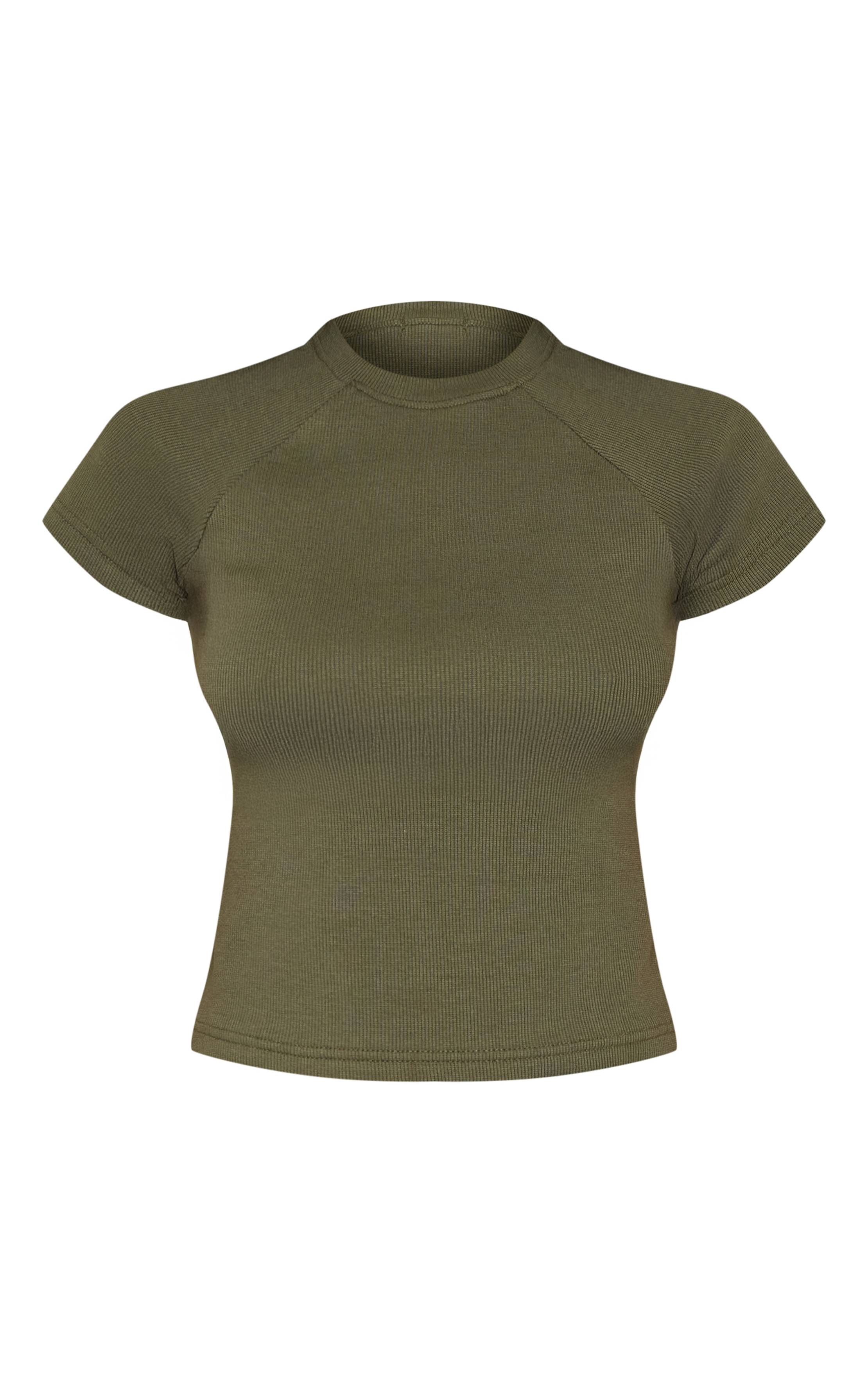 Sea Green T-shirt Bébé Ajusté Côtelé Petite