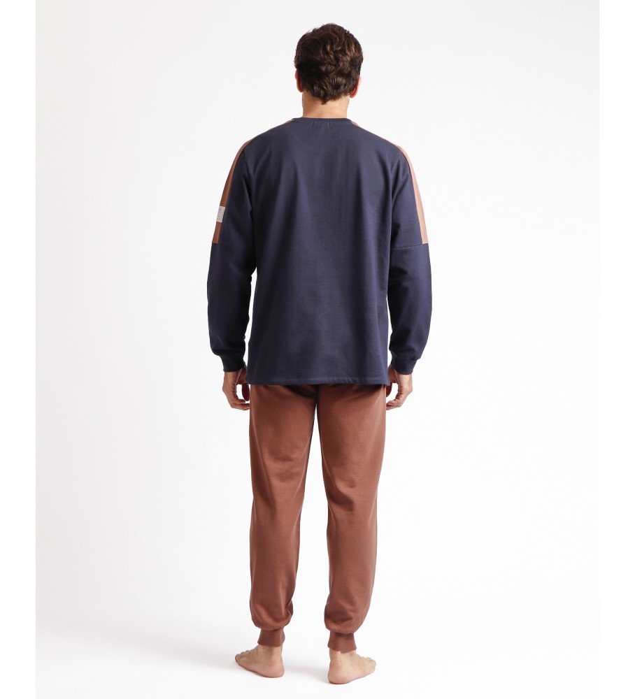 Pijama de manga comprida Admas Mountains Marine