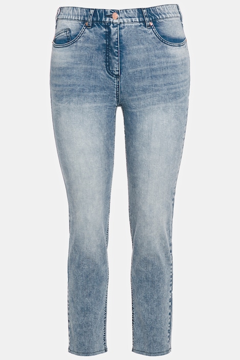 Jeans Sarah, offener Saum, schmales Bein, High Waist