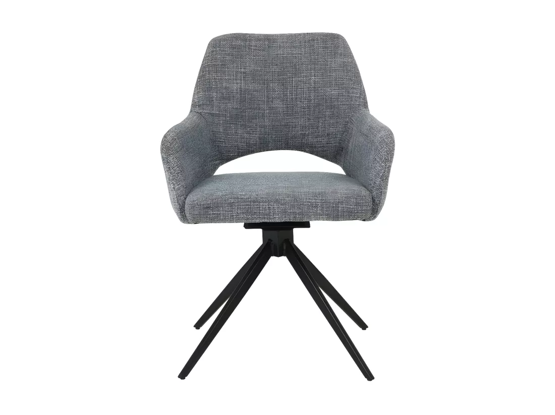 Ivar - Chaise de bureau en tissu et métal : Couleur - Gris chiné