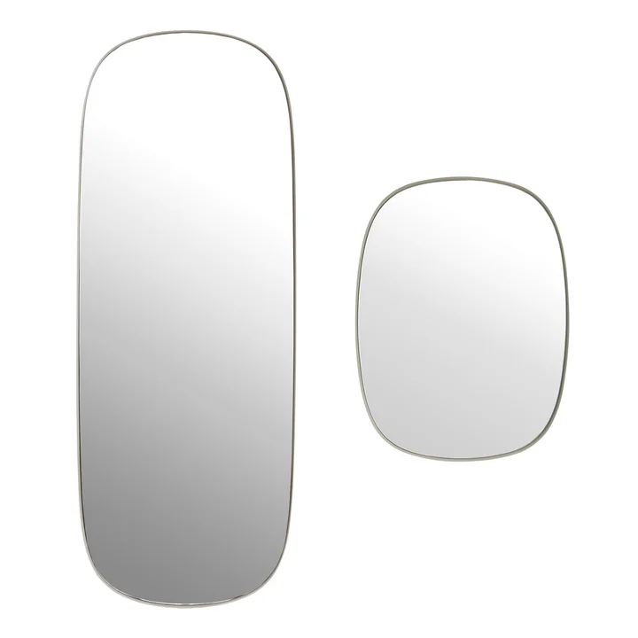 Muuto - Framed Mirror, klein, taupe / Klarglas