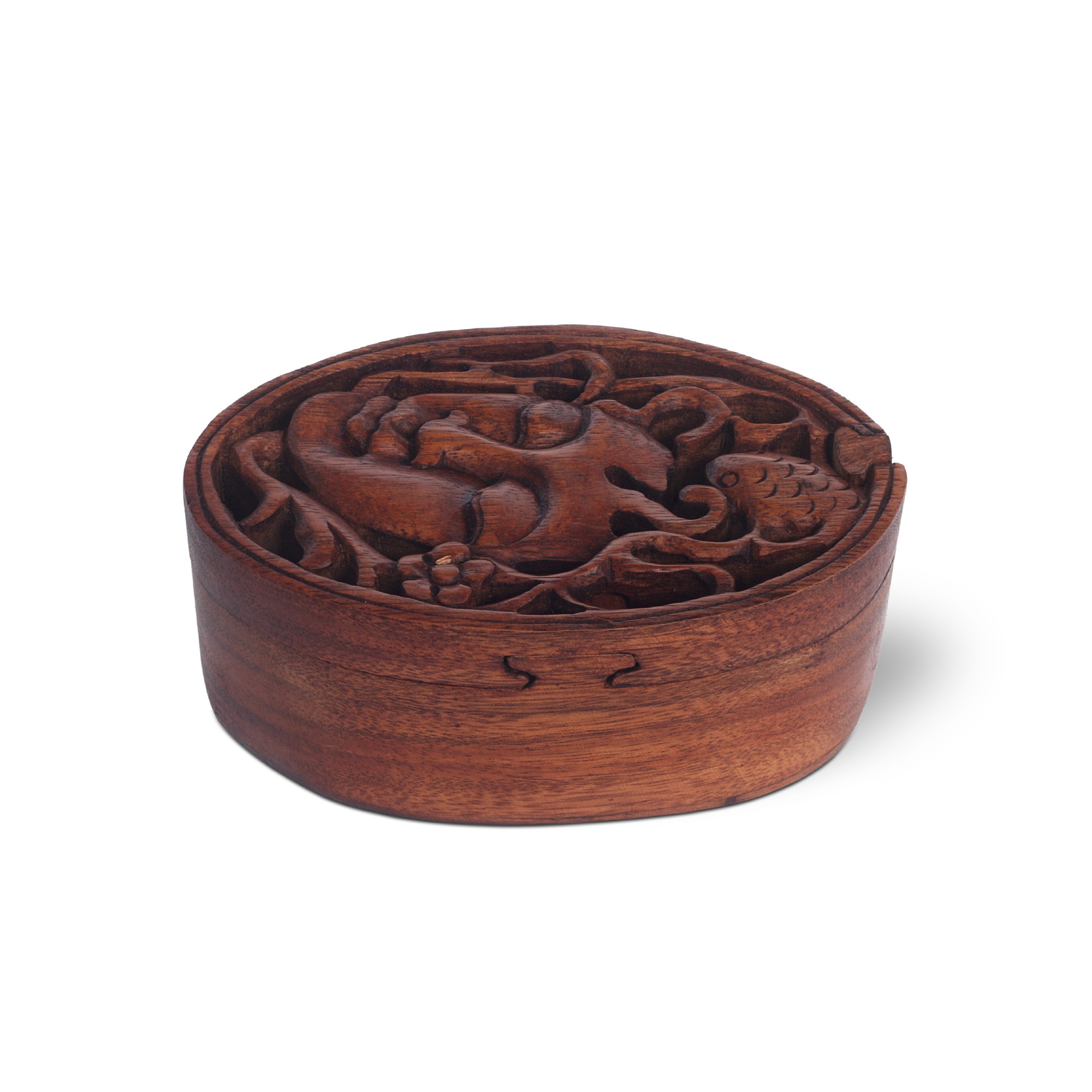 Secret Box 'Lady Mangrove Fish', Suarholz, T 13,5 cm, B 8,5 cm, H 6,5 cm von fischer's lagerhaus