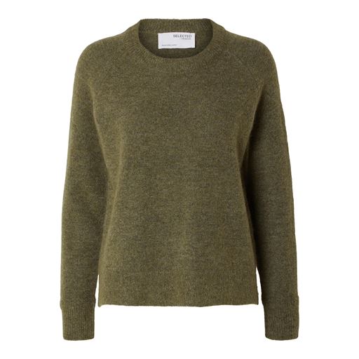 Selected Femme Lulu Striktrøje, Dusky Green, XS