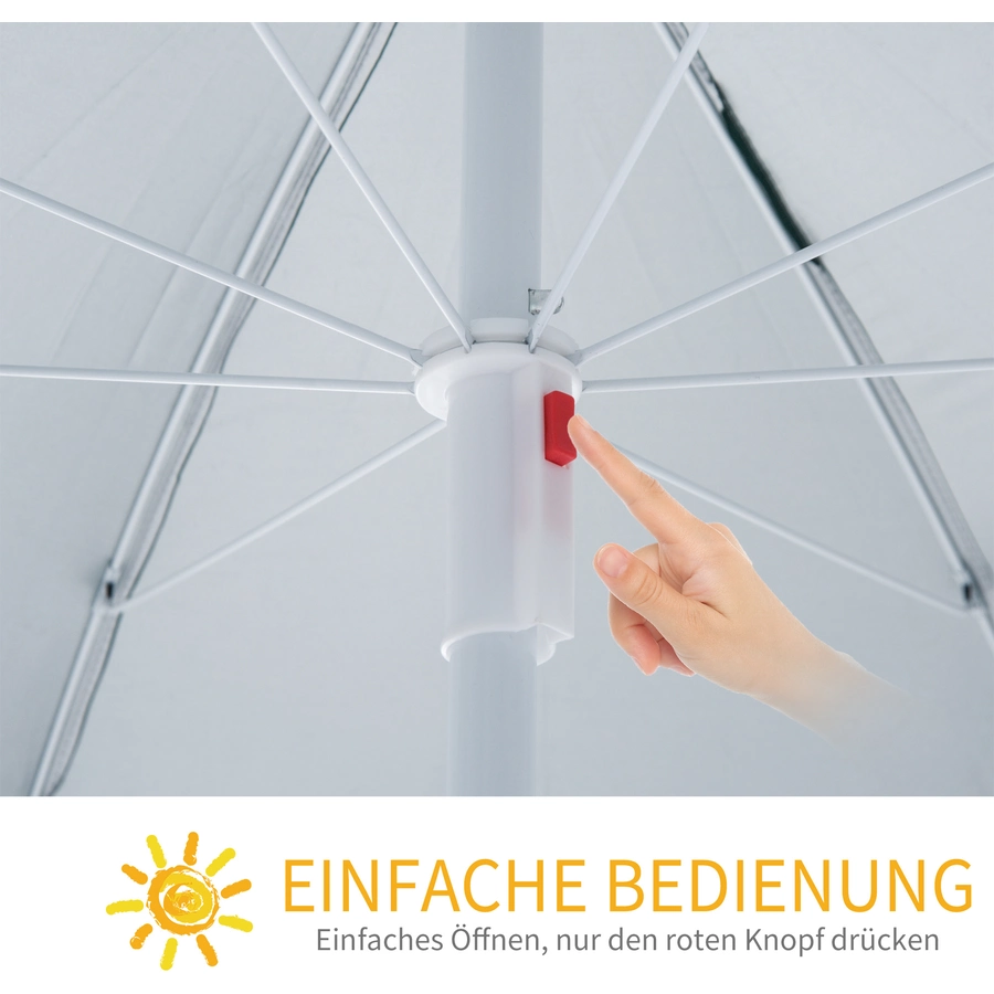 Outsunny Sonnenschirm mit Seitenwand grün