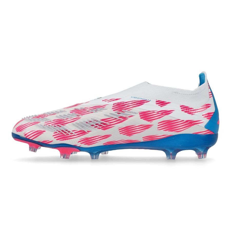 adidas Predator Elite Laceless FG Reemergence - Blanc/Bleu/Rose Enfant