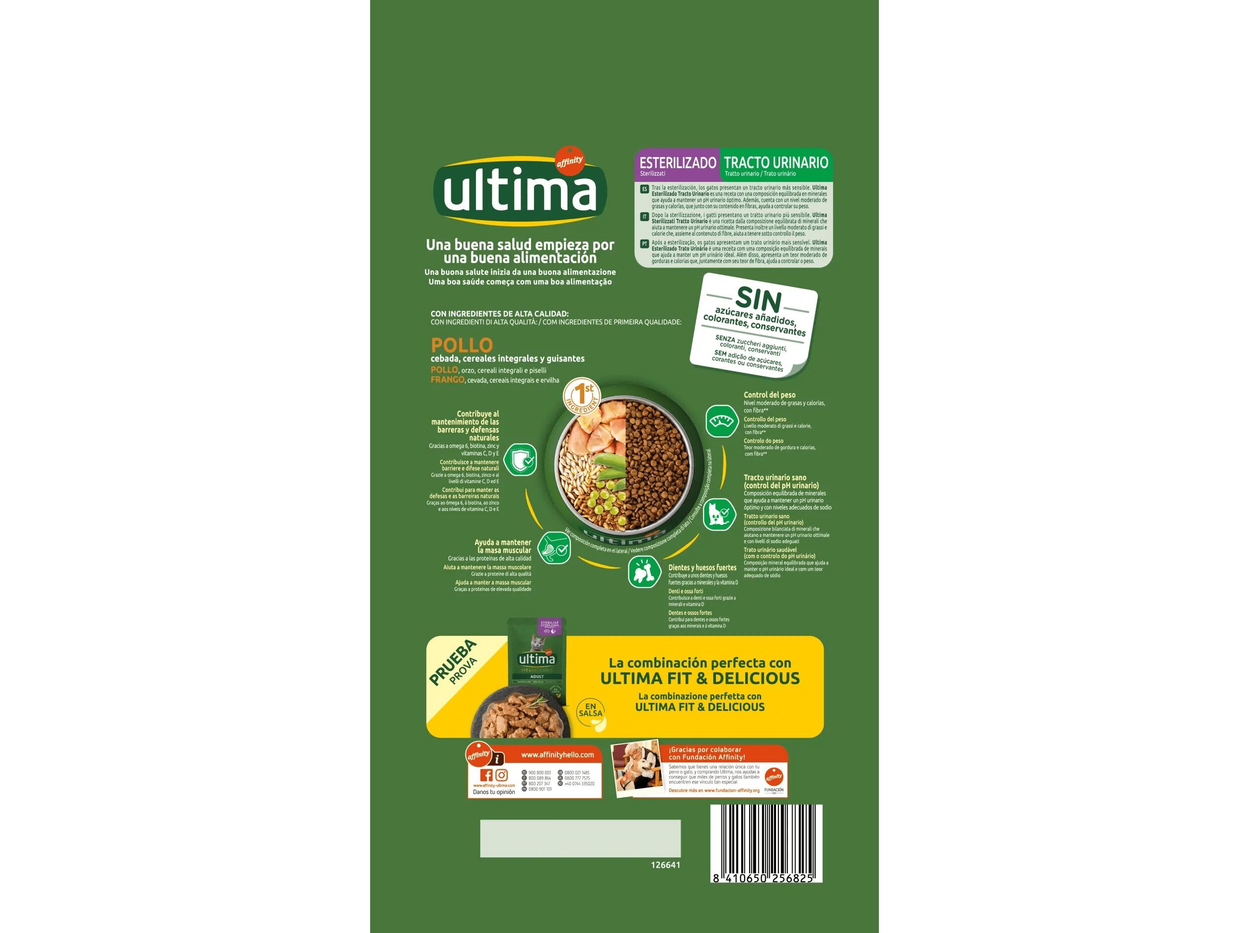 RAÇÃO PARA GATO ULTIMA ESTERILIZADO TRATO URINÁRIO COM FRANGO 1.5KG