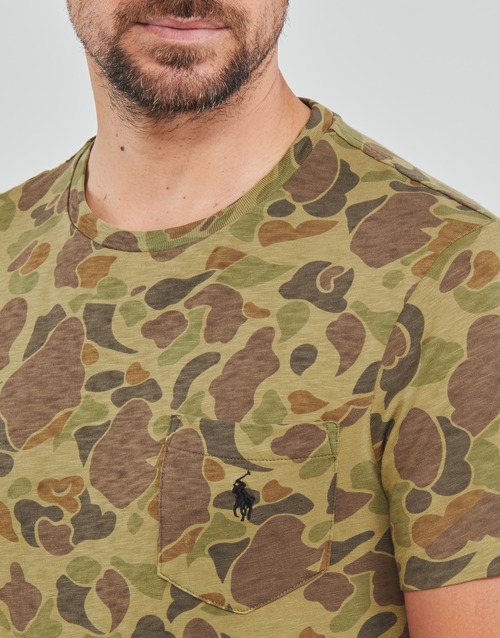Polo Ralph Lauren - T-SHIRT AJUSTE AVEC POCHE EN COTON Kaki / Camuflaje