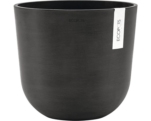 Ecopots Oslo plantenpot, kunststof, Ø 25 cm, H 21,8 cm, donkergrijs