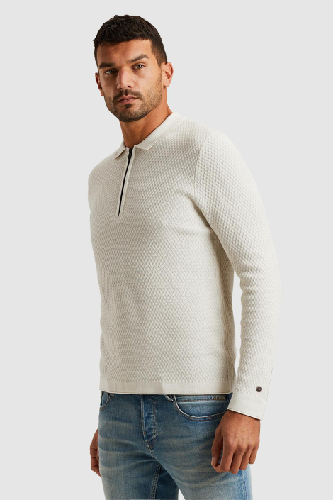 Cast Iron ecru heren polo