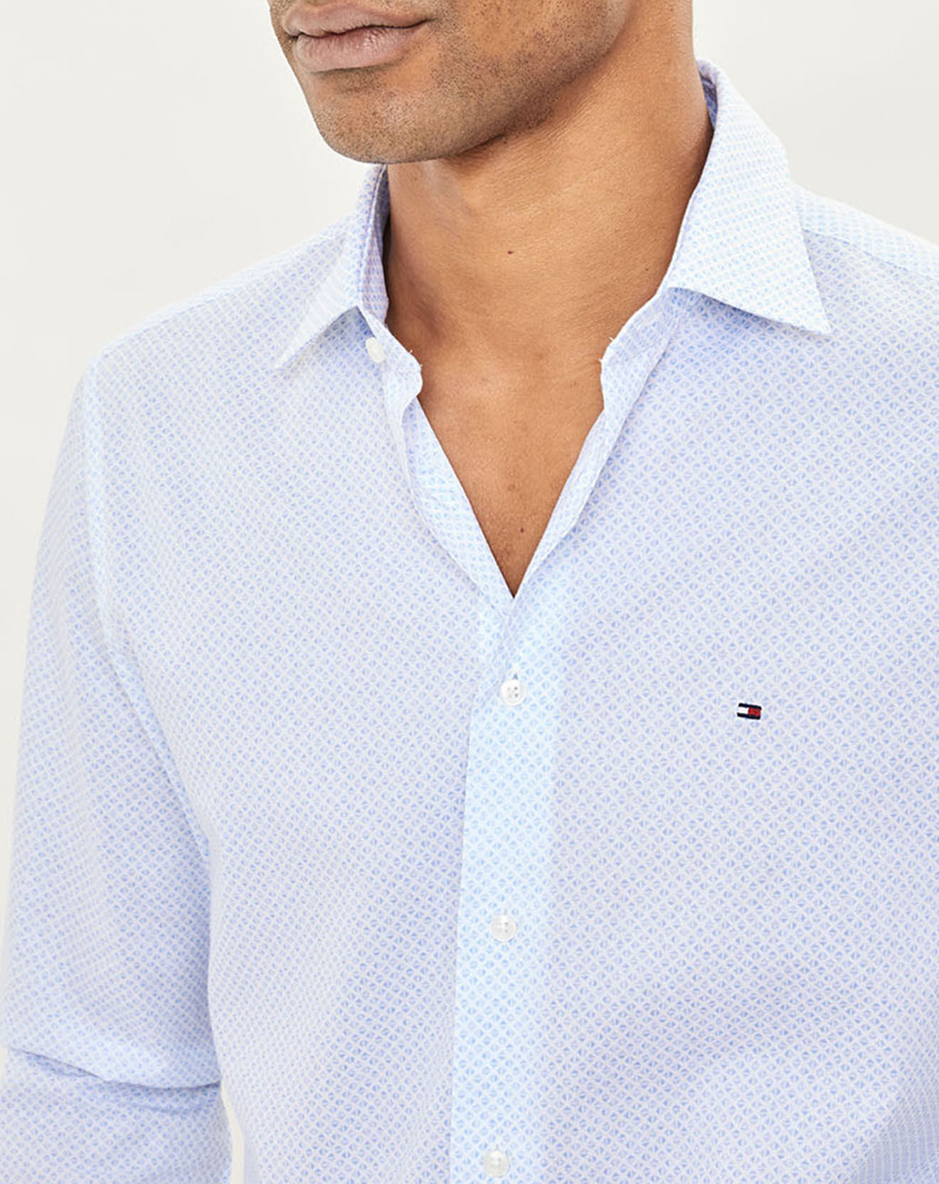 Tommy Hilfiger Chemise regular fit Popeline Diamond bleu ciel