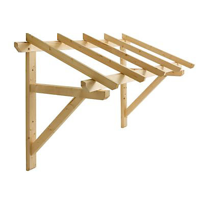 Auvent bois pour porte d'entrée Manon 205 x 100 cm