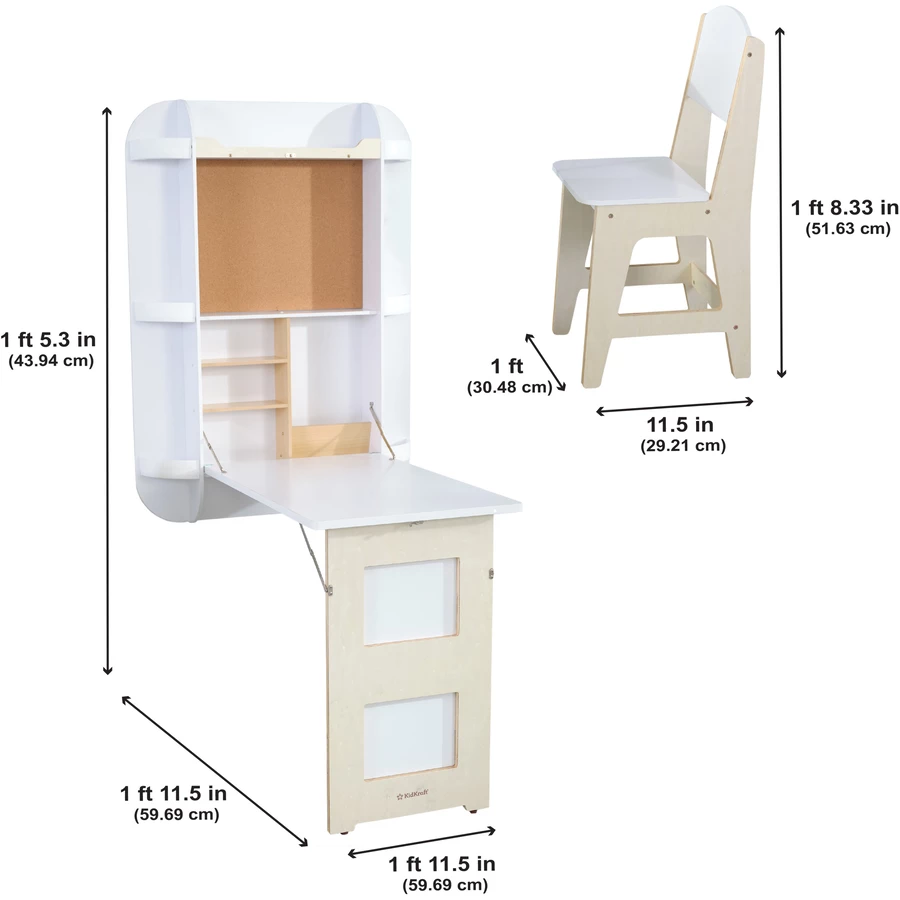 KidKraft® Arches Freischwebender Wandtisch und Stuhl, weiß