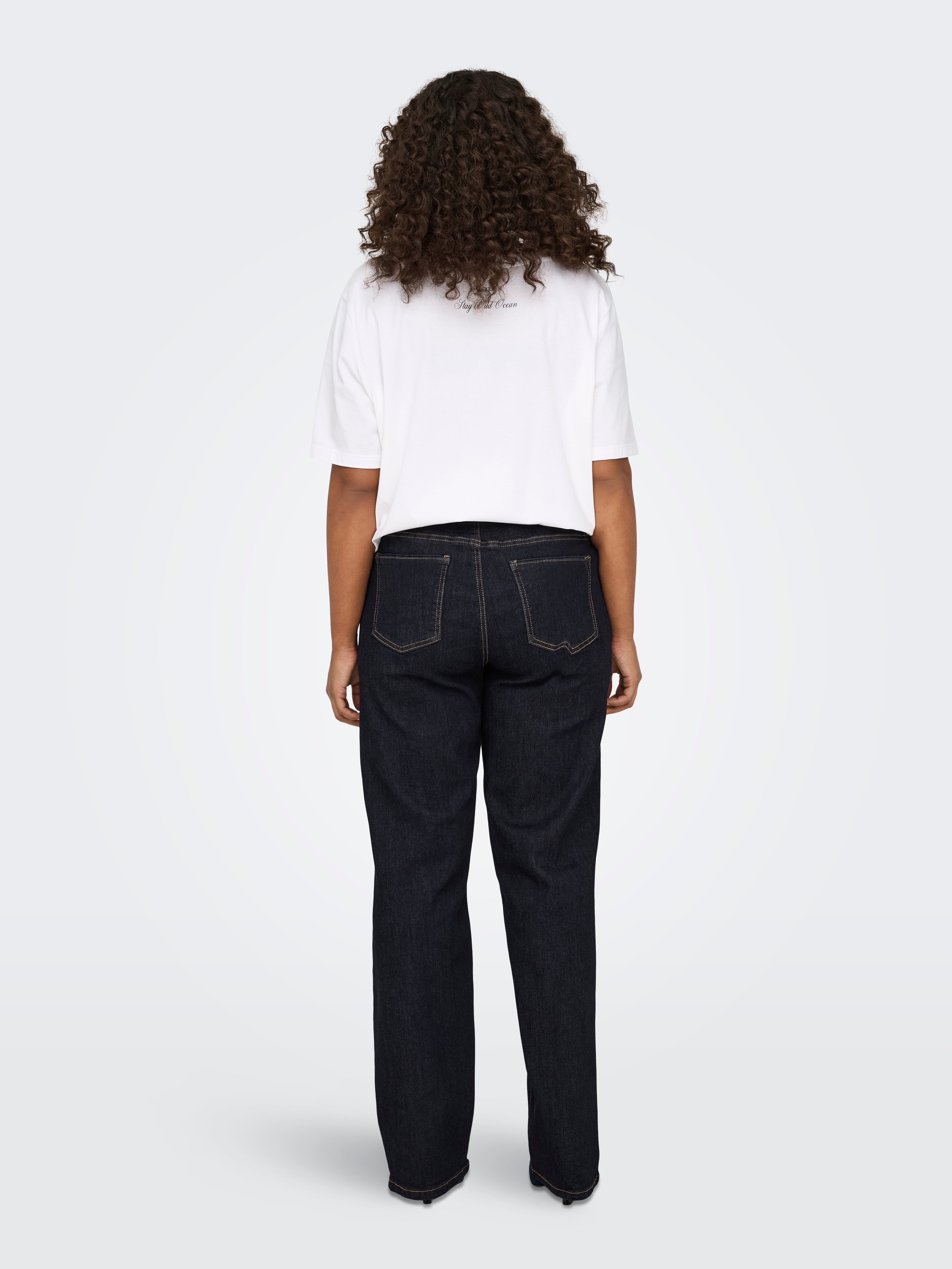 CARALICIA Mittlere Taille Gerade geschnitten Jeans Dark Blue Denim