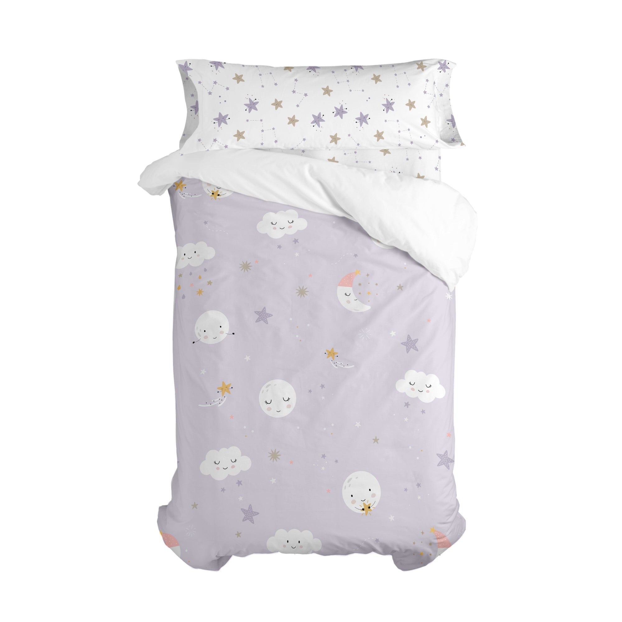 Moons Dekbedovertrek 2-delig 180x220 cm (Bed 105) Moshi Moshi, Veelkleurig, 100% katoen, de kwaliteit van 150 TC