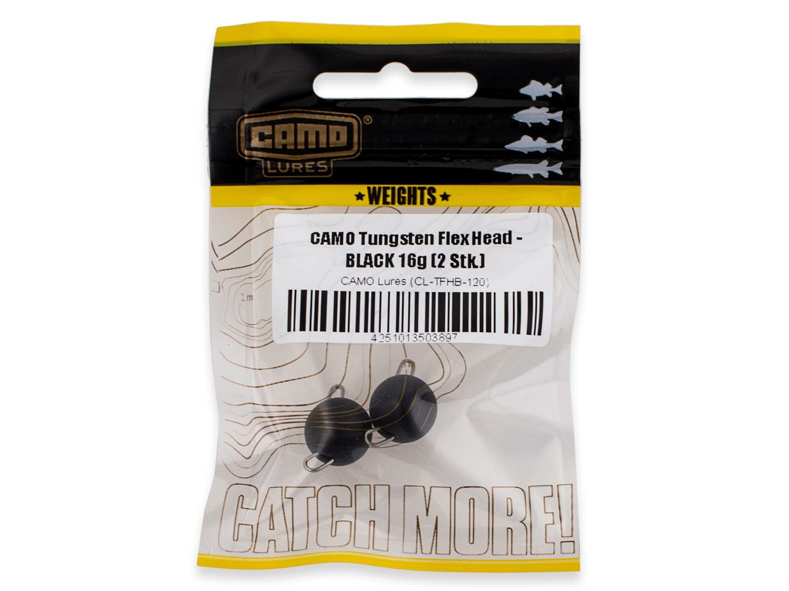CAMO Tungsten Flexible Head - BLACK 2g (4 Stk.)