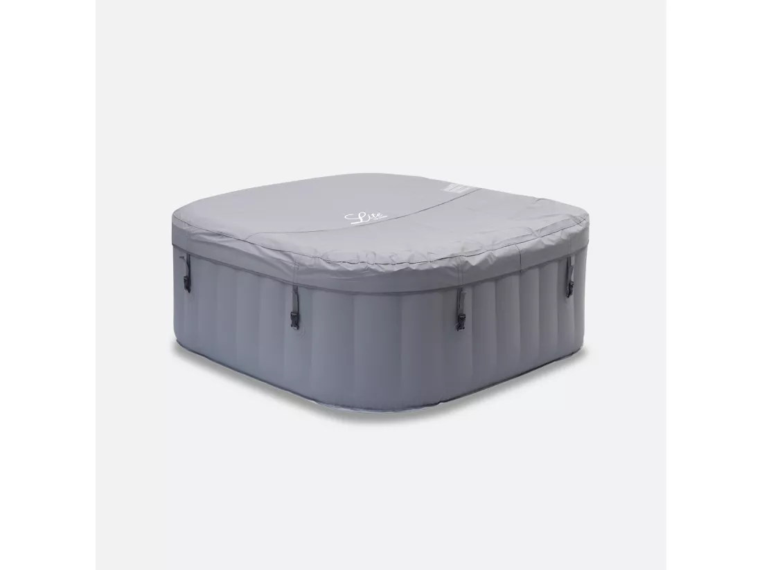 Spa MSPA gonflable carré – Fjord 4 - 4 places. système anti-gel + bâche. 160cm. PVC. pompe. chauffage. gonfleur. filtre
