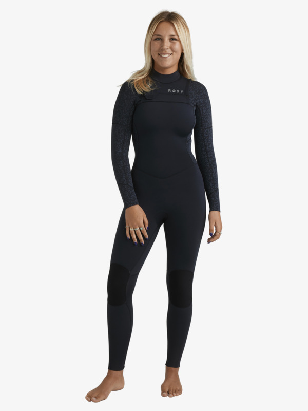3/2 Swell Natural Combinaison de surf zip poitrine Noir Femme