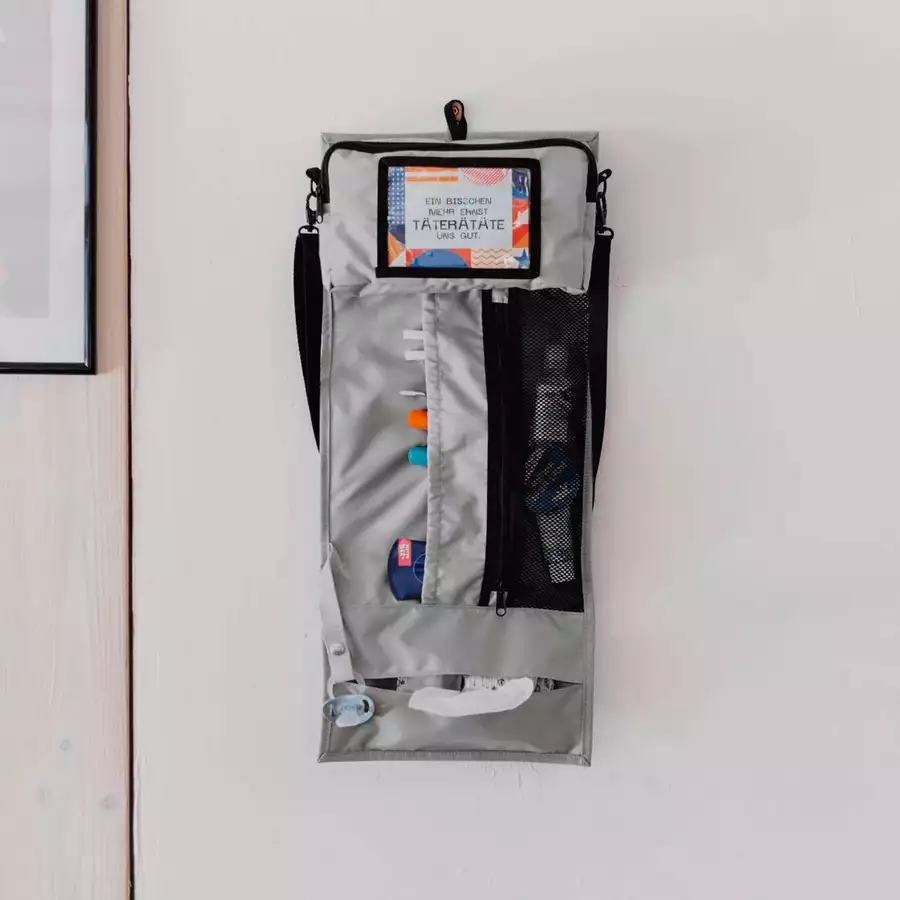 Anna und Oskar Faire Wickeltasche Friedchen aus recyceltem Material Hellgrau