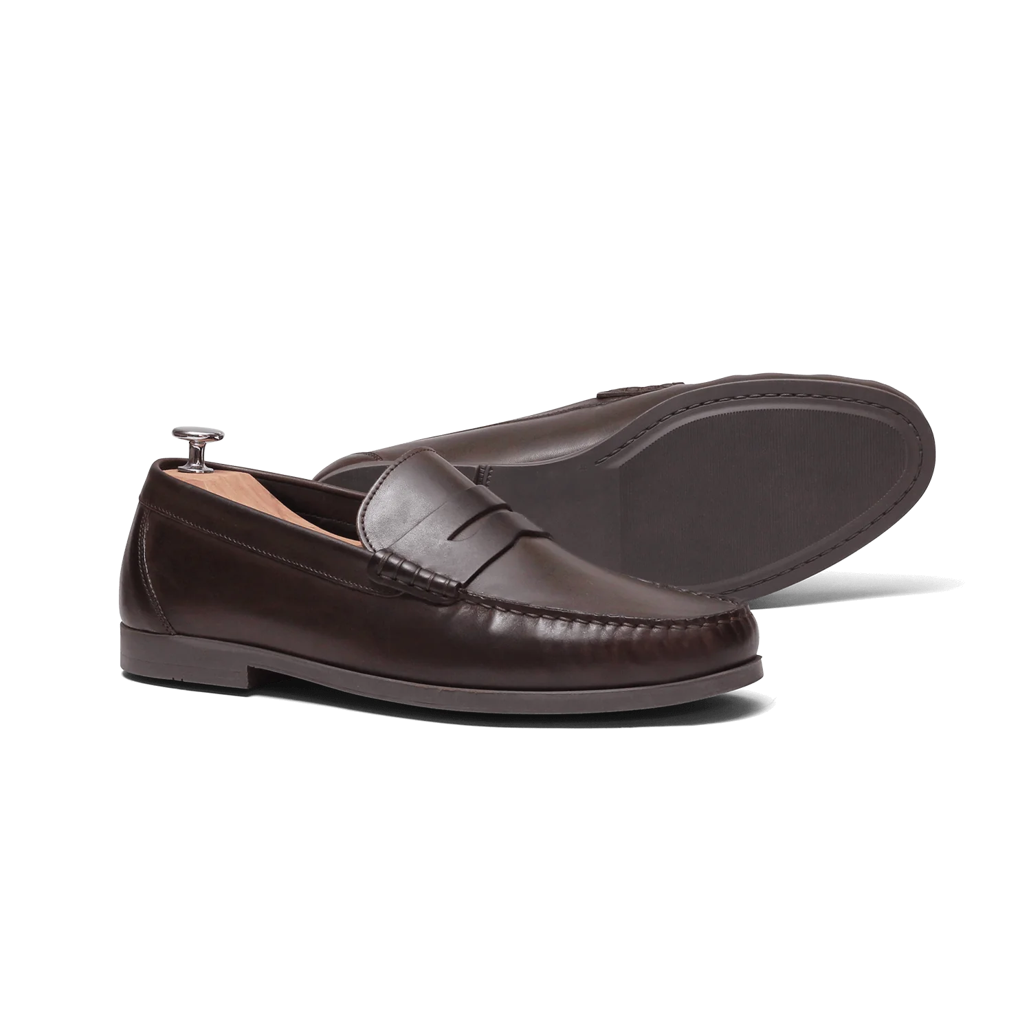 Bay-Mocassin en cuir brown