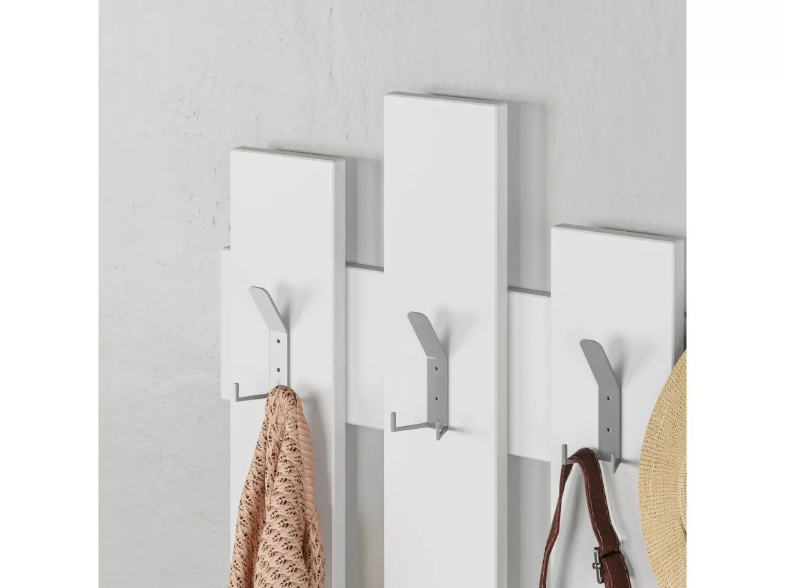 Portemanteau Dpons, Portemanteau, Surmatelas, Cintre mural, 64x4 h79 cm, Blanc