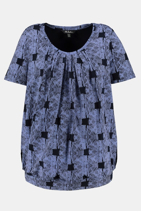 Bellieva T-Shirt, Still Funktion, Rundhals Kräusel, Kurzarm, Blüten