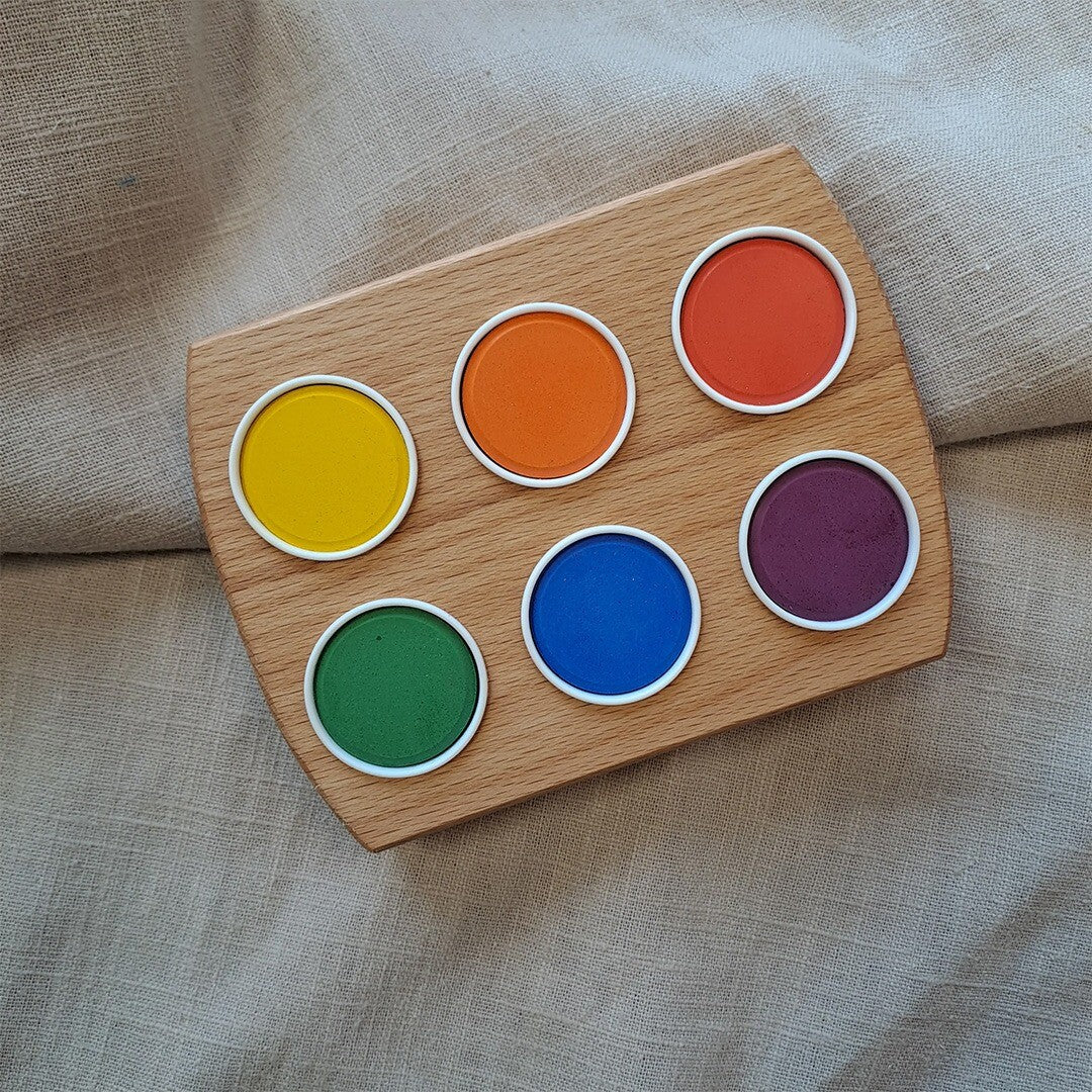 Grennn waterverfhouder met 6 kleuren waterverf
