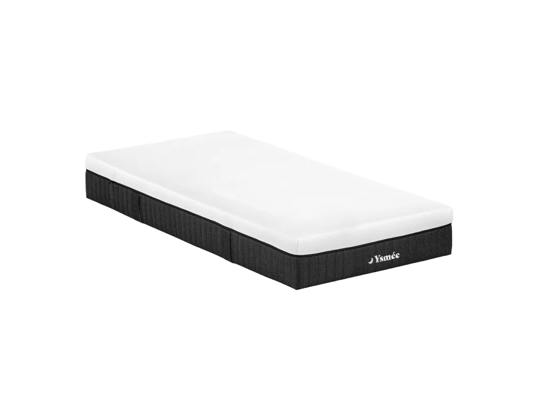 Ensemble 90 x 190 cm sommier coffre blanc + matelas ressorts ensachés 5 zones ép.21cm - CIDORA de YSMÉE