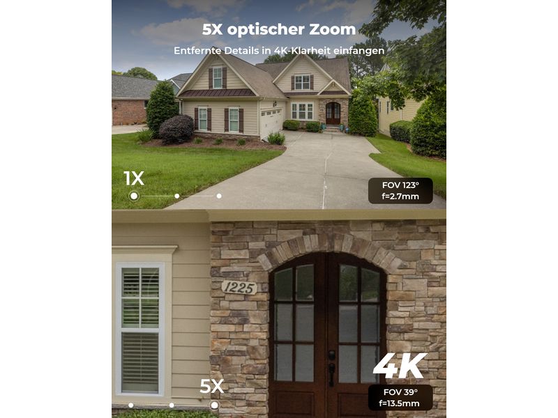 Reolink Netzwerkkamera P437 4K / PoE / 5xZoom Atemberaubende 4K-Videos, Tag & Nacht