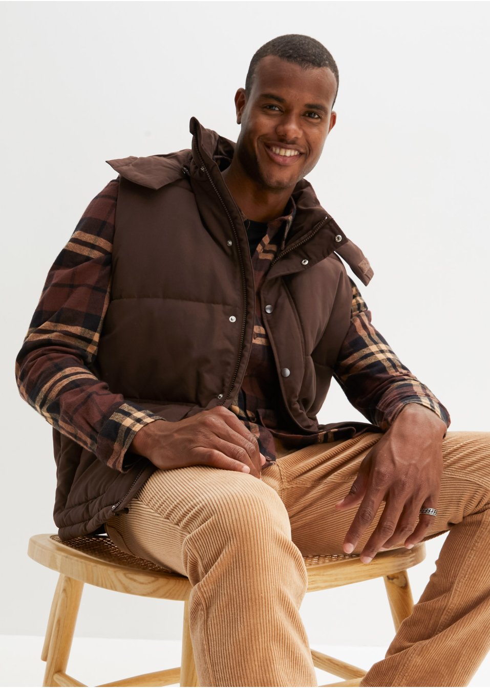 Bodywarmer met afneembare capuchon van gerecycled polyester