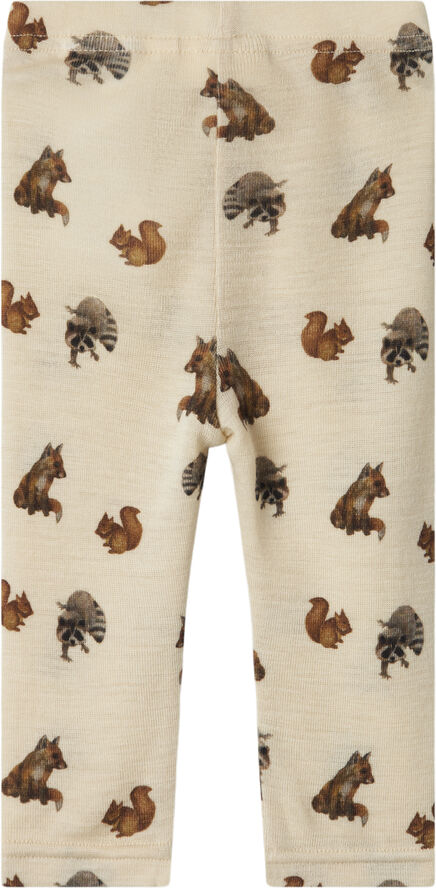 Lil' Atelier NBNNIMO SLIM WOOL LEGGINGS AOP LIL Sandshell