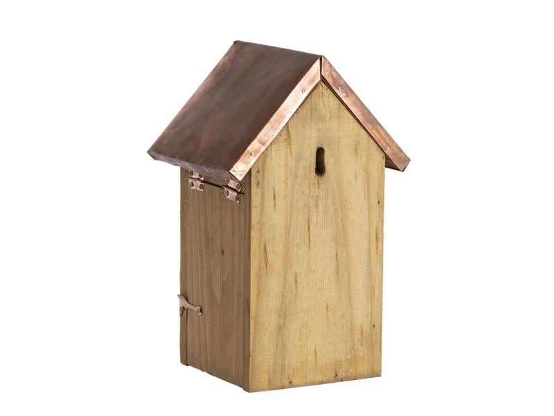 Esschert Design Nistkasten Blaumeise mit Kupferdach Traditioneller Nistkasten aus Holz