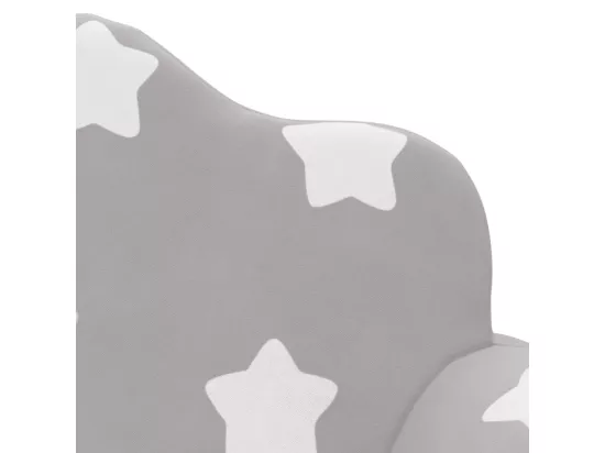 Canapé-lit enfant 2 places gris clair étoiles peluche douce