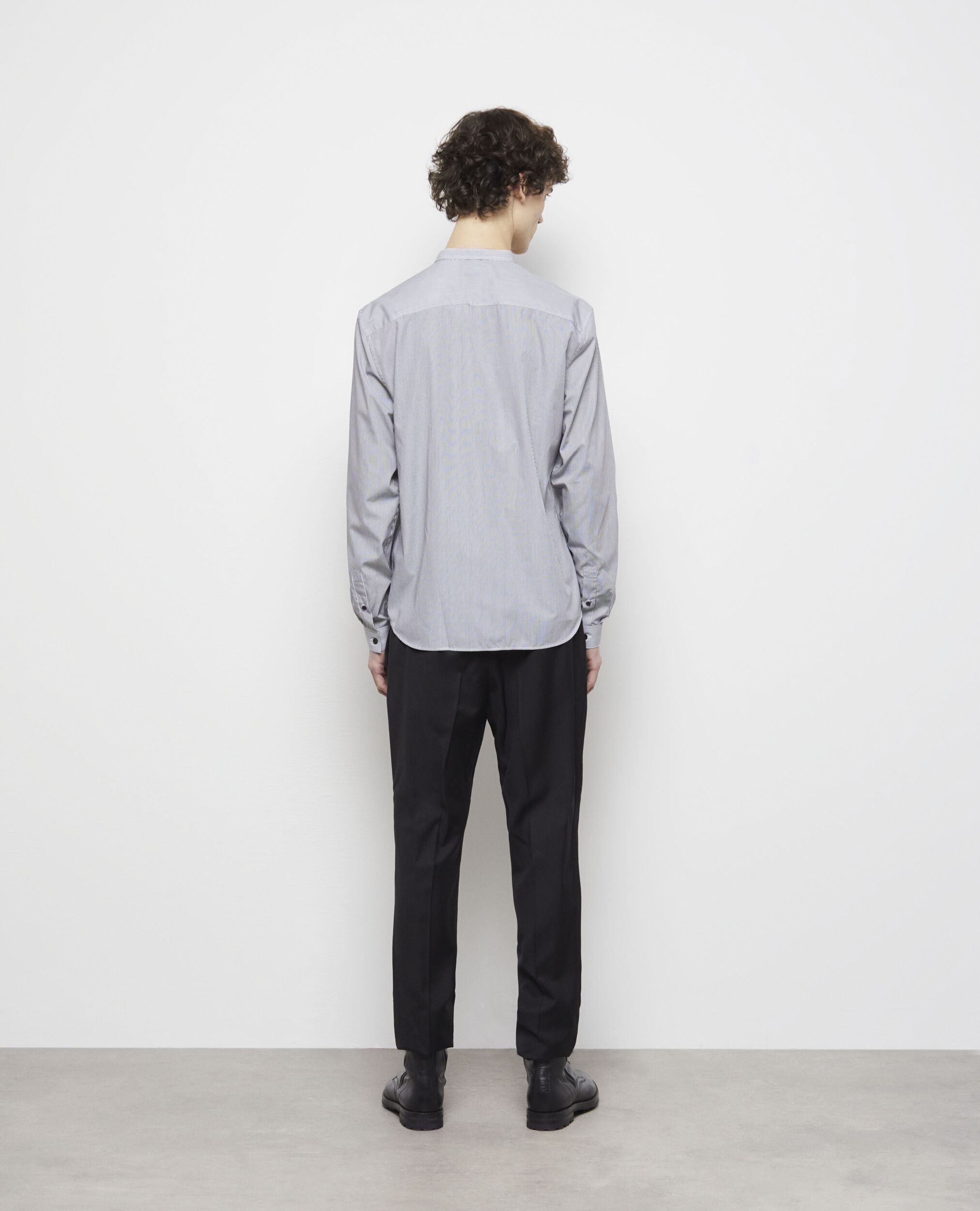 Chemise col officier slim à rayures