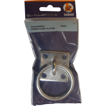 Aanlegring verzinkt 50x50 mm met plaat