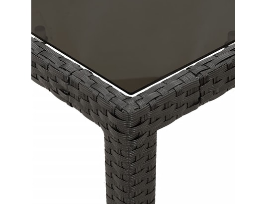 VIDAXL - Ensemble table et chaises Ensemble à manger de jardin coussins 5pcs noir résine tress...