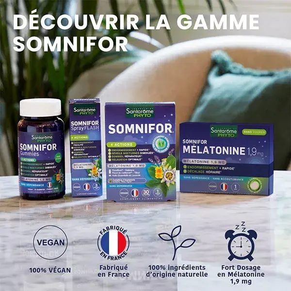 Santarome Bio Somnifor Spray Action Flash - 1,9mg de Mélatonine - 20 ml
