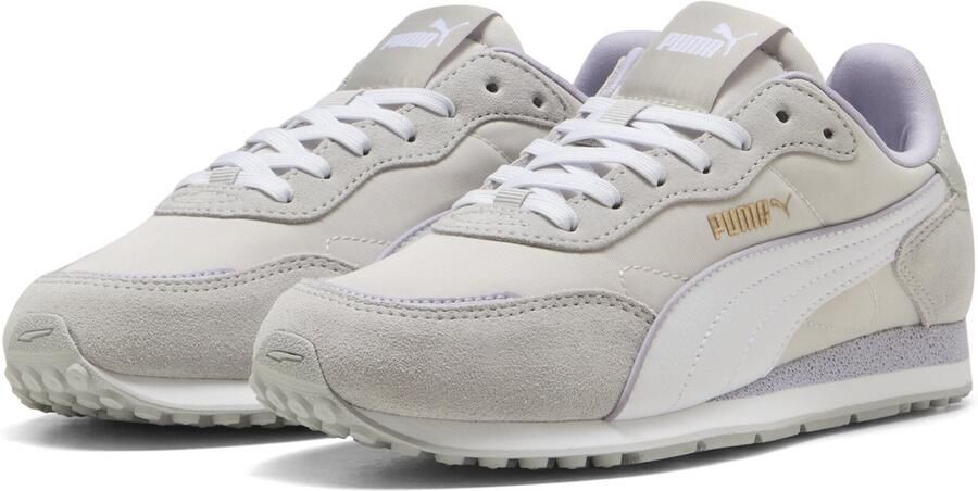 Puma St Miler Rose mesh leren sneakers lichtgrijs lila