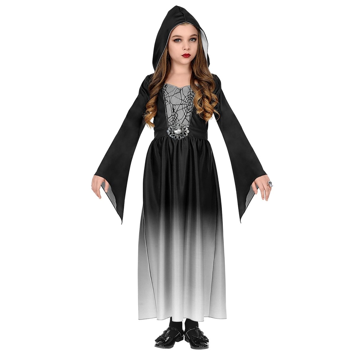 Halloween Jurk Zwart Grijs Meisje Gothic