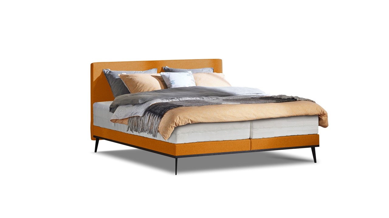 Boxspring Viggo met Silver Pocket Deluxe Foam matras adore goud
