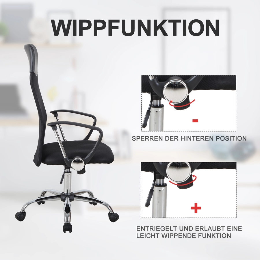 HOMCOM Bürostuhl ergonomisch schwarz