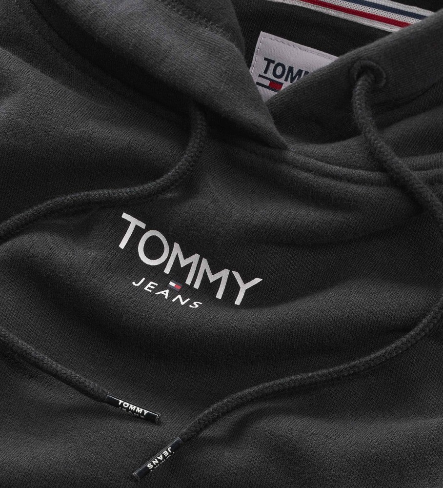 Moletom Tommy Jeans Essential Logo, Preto